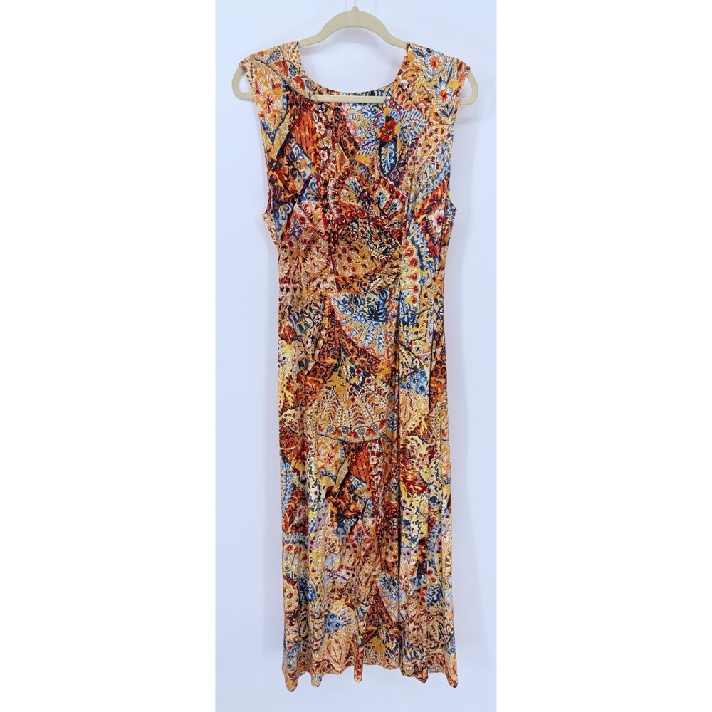 Soft Surroundings Elati Maxi Dress PL Stretchy Abstract Artsy Eclectic Boho‎